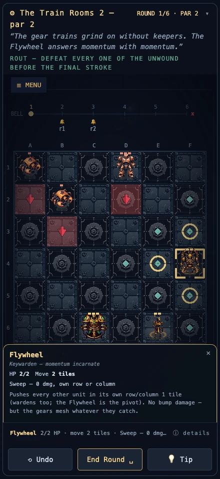 Clockwork: Gridlock — the Flywheel warden's doctrine card